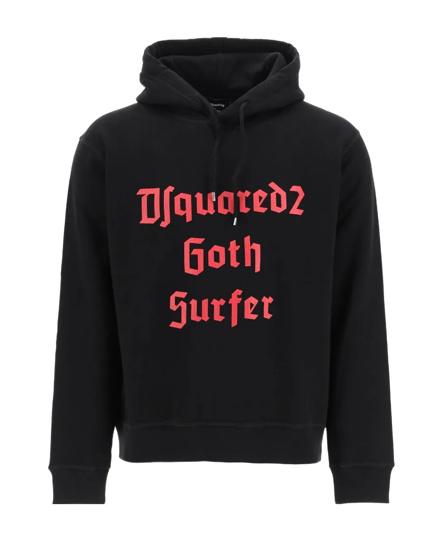 Dsquared2 Slogan Printed Drawstring Hoodie