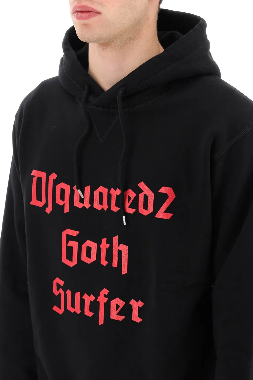 Dsquared2 Slogan Printed Drawstring Hoodie