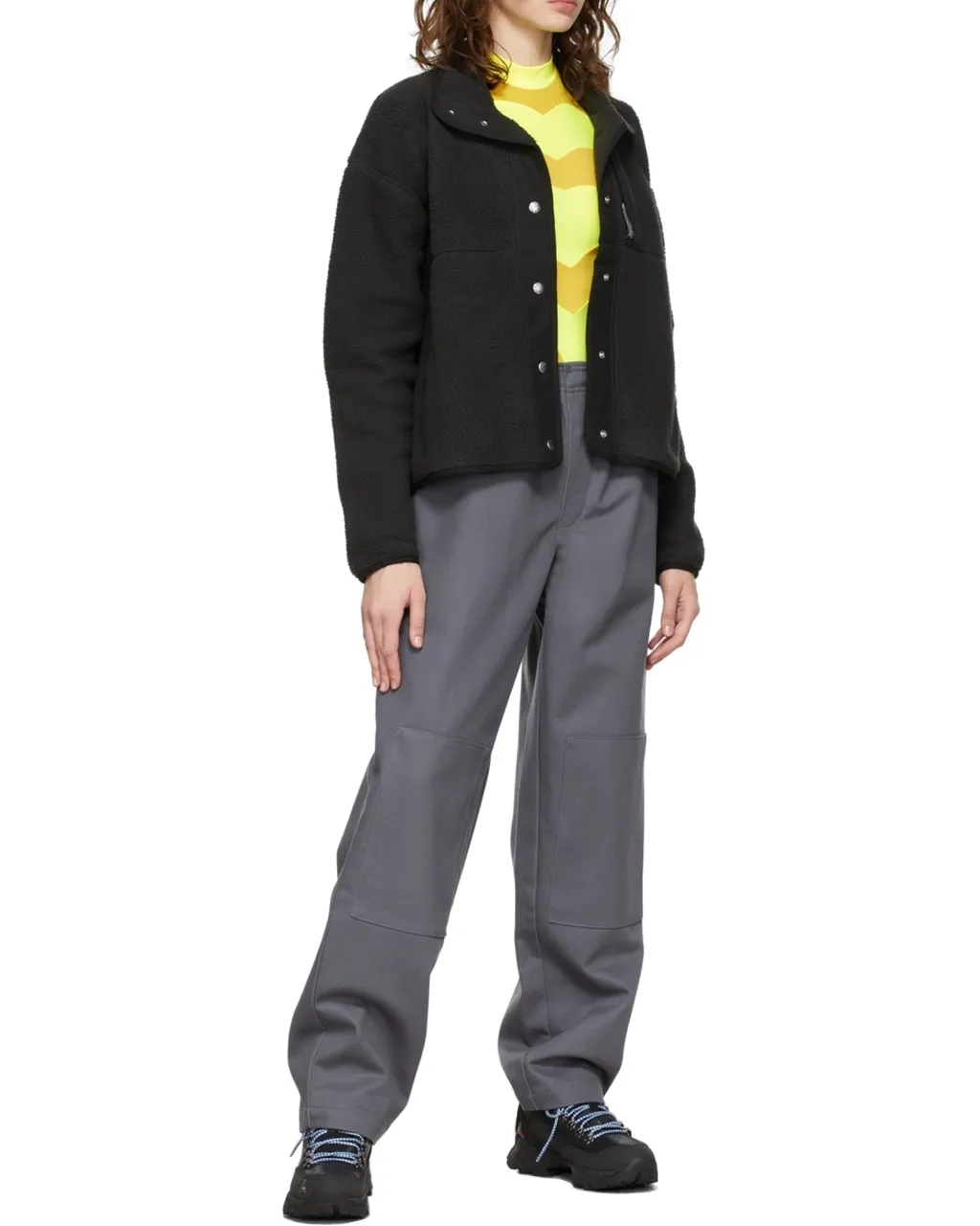 Faux-Shearling High-Neck Jacket