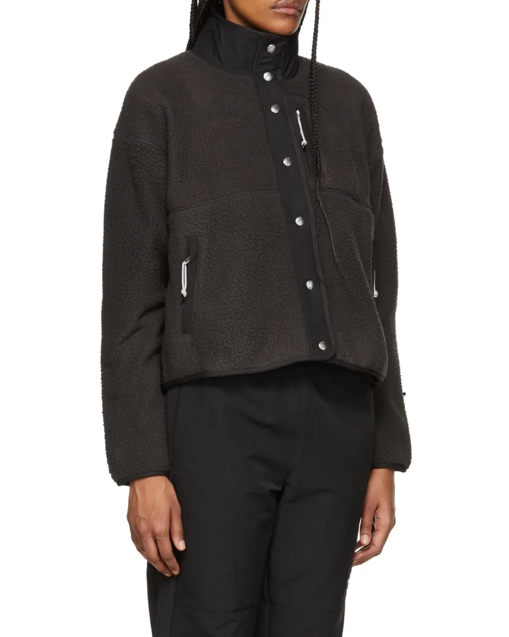 Faux-Shearling High-Neck Jacket