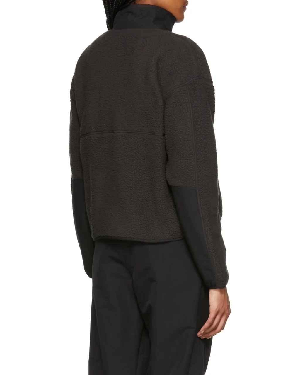 Faux-Shearling High-Neck Jacket