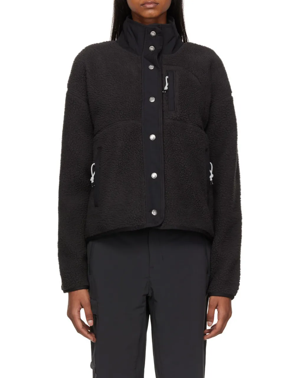 Faux-Shearling High-Neck Jacket
