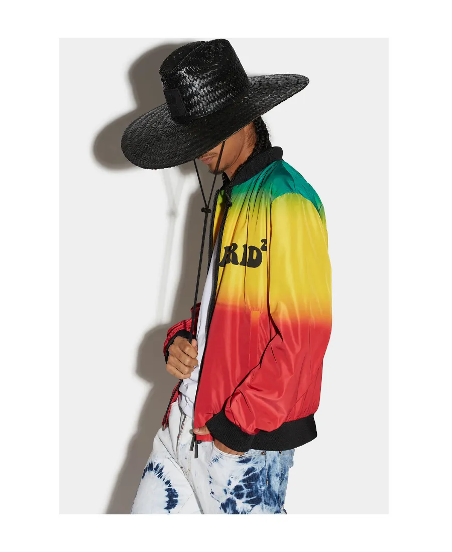 Dsquared2 Logo Printed Zipped Bomber Jacket