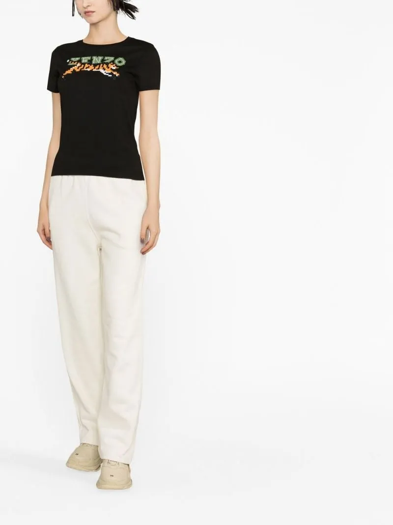 Kenzo Tiger Motif Embroidered Crewneck T-Shirt
