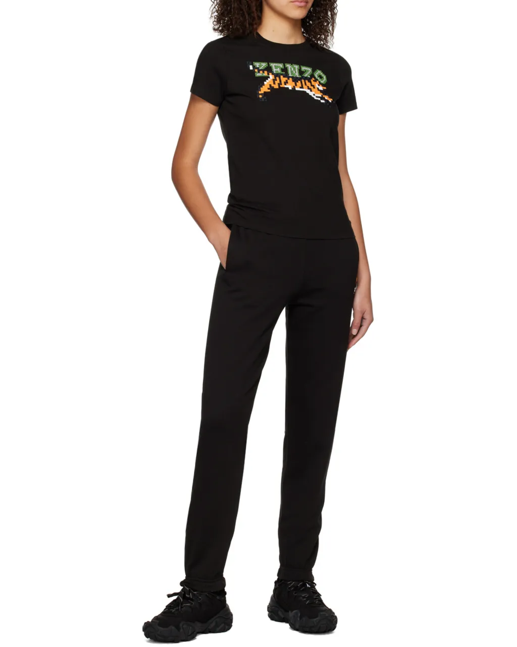 Kenzo Tiger Motif Embroidered Crewneck T-Shirt