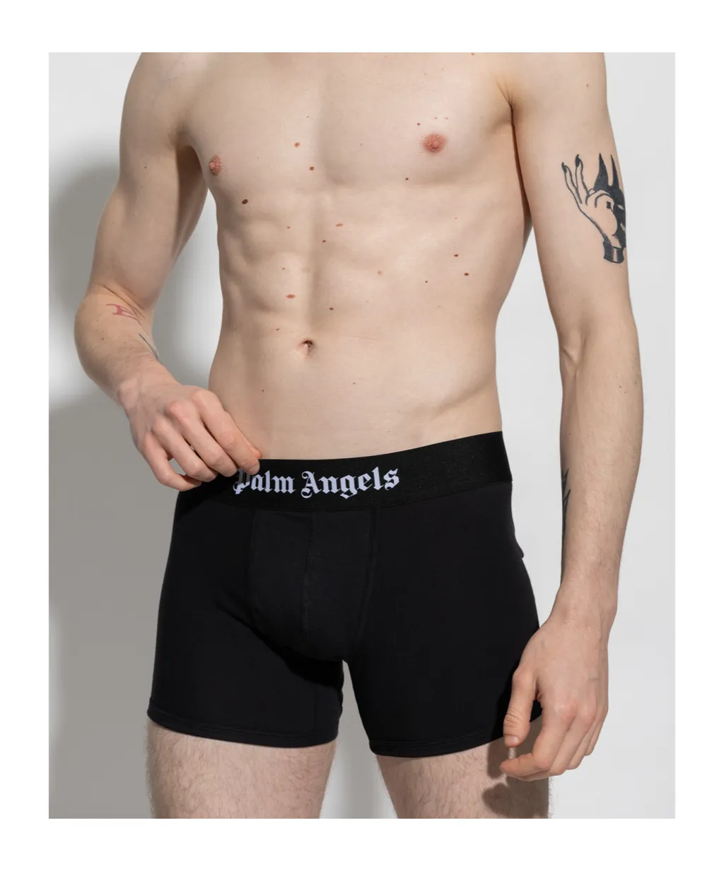 Palm Angels Elastic Logo Waist Pack Of Two Boxers