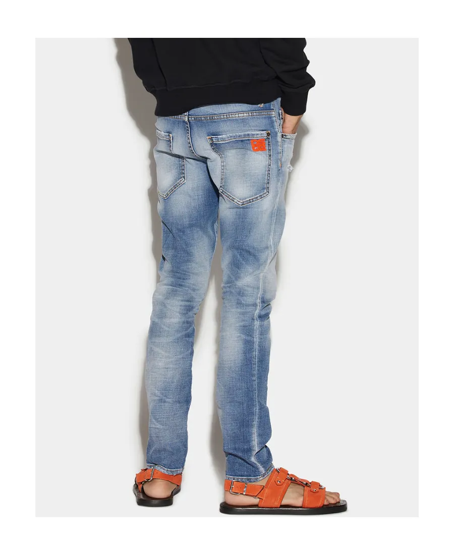Dsquared2 Logo Patch Distressed Slim-Fit Jeans