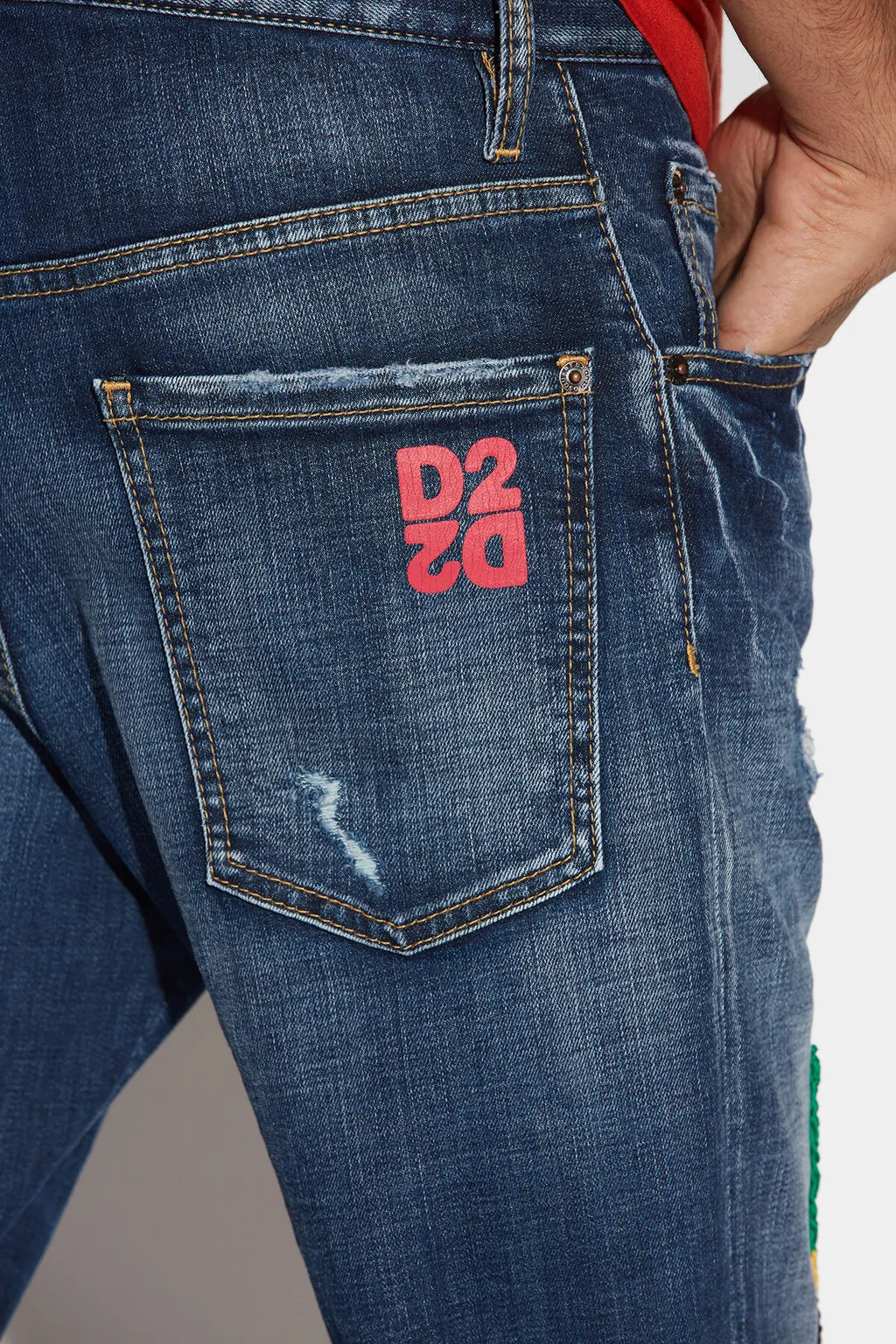 Dsquared2 Logo Printed Wide Leg Jeans