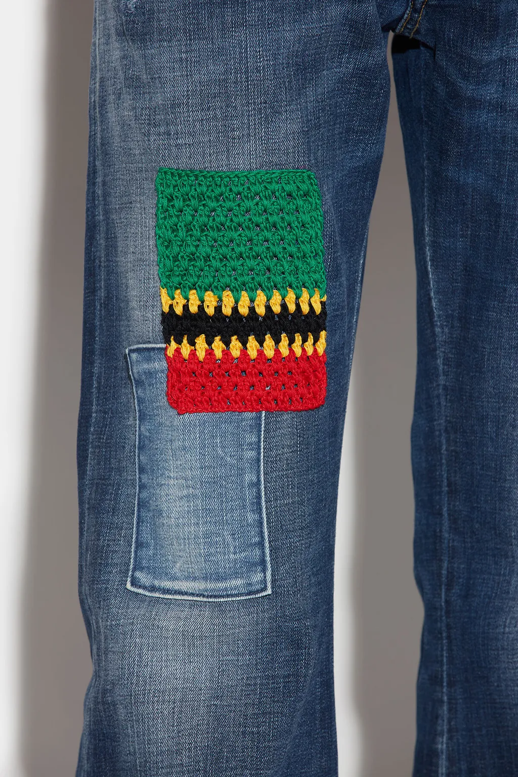Dsquared2 Logo Printed Wide Leg Jeans