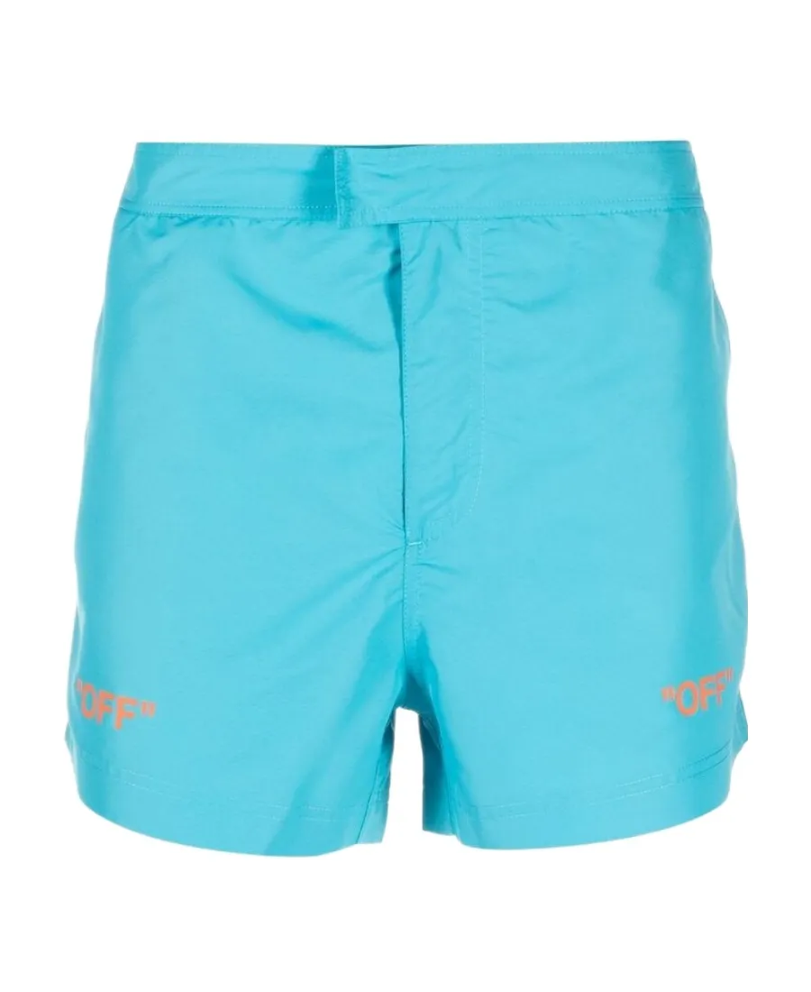 Off-White Logo Printed Swim Shorts