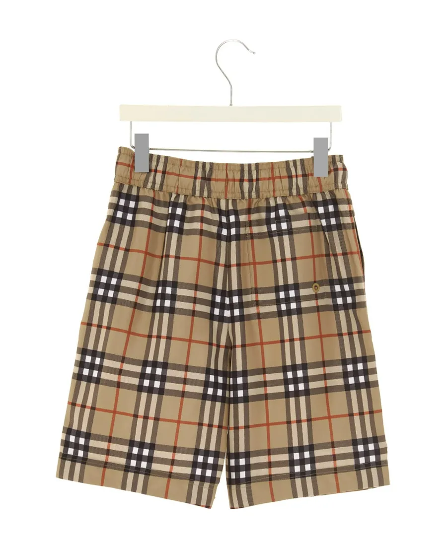 Burberry Kids Checked Drawstring Swim Shorts