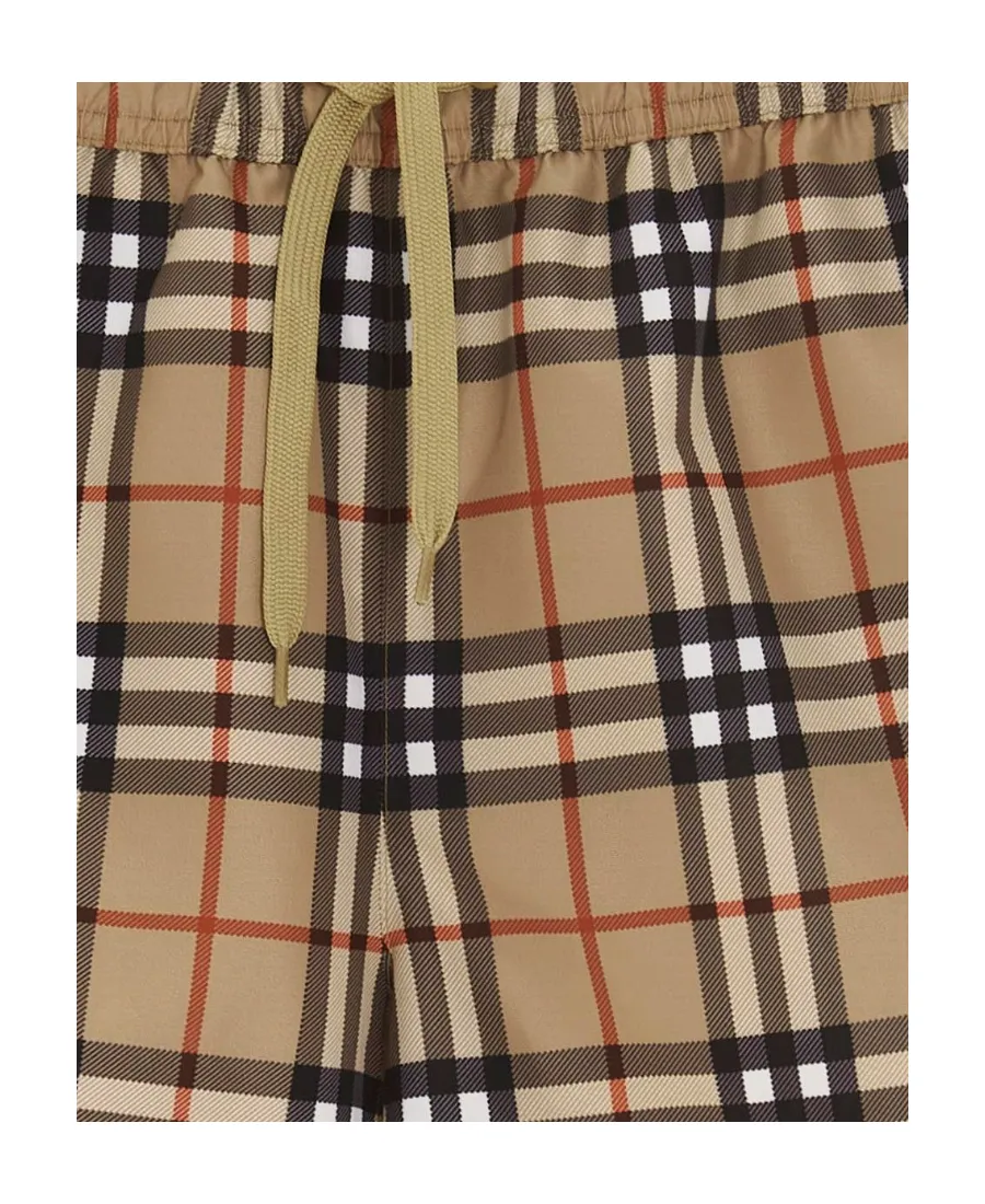 Burberry Kids Checked Drawstring Swim Shorts