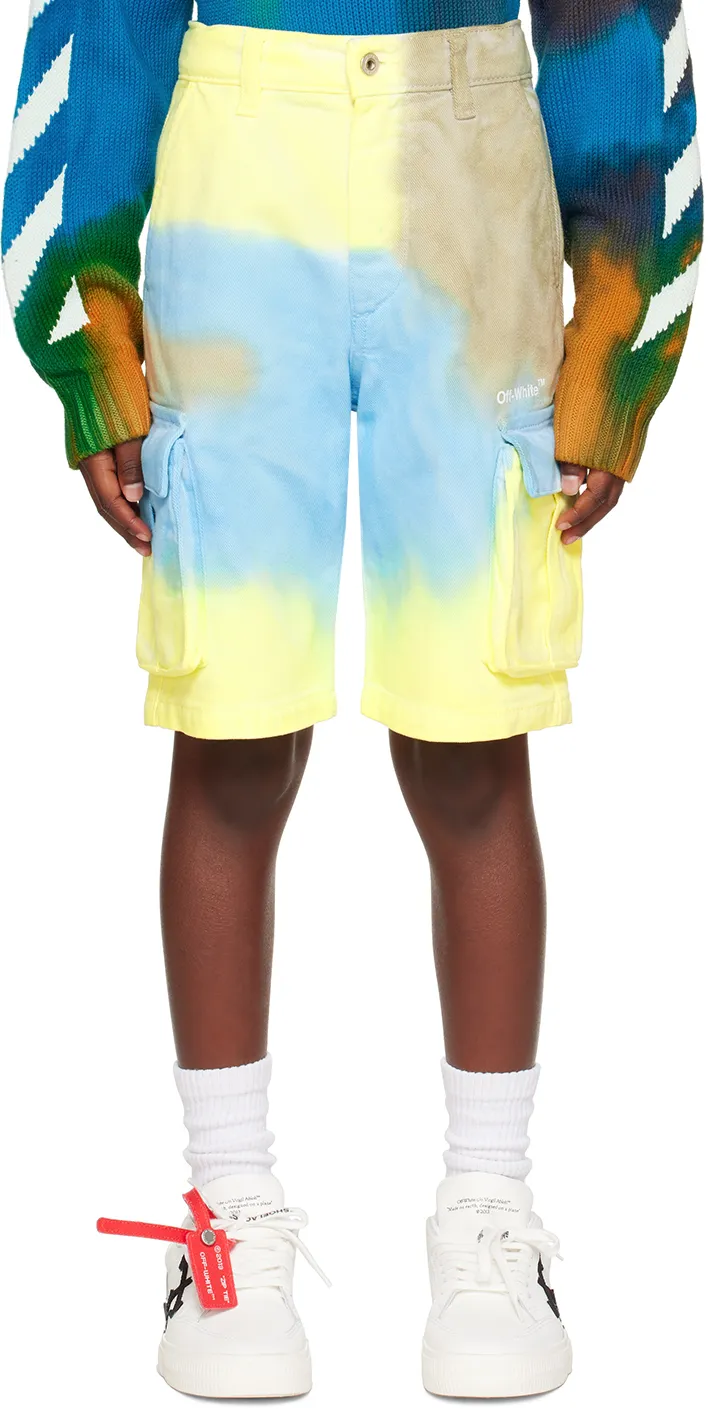 Tie-Dye Cotton Cargo Shorts