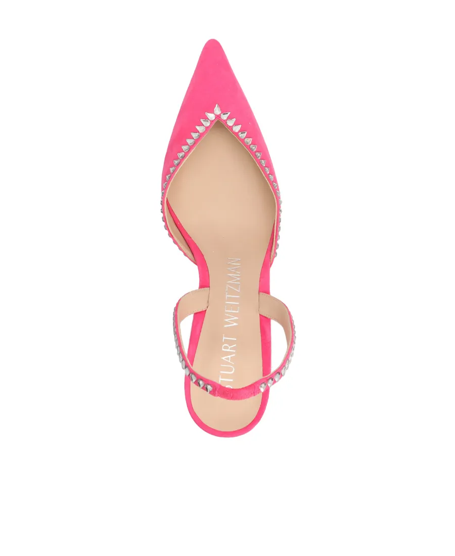 Stuart Weitzman Gemcut Xcurve Embellished Slingback Pumps