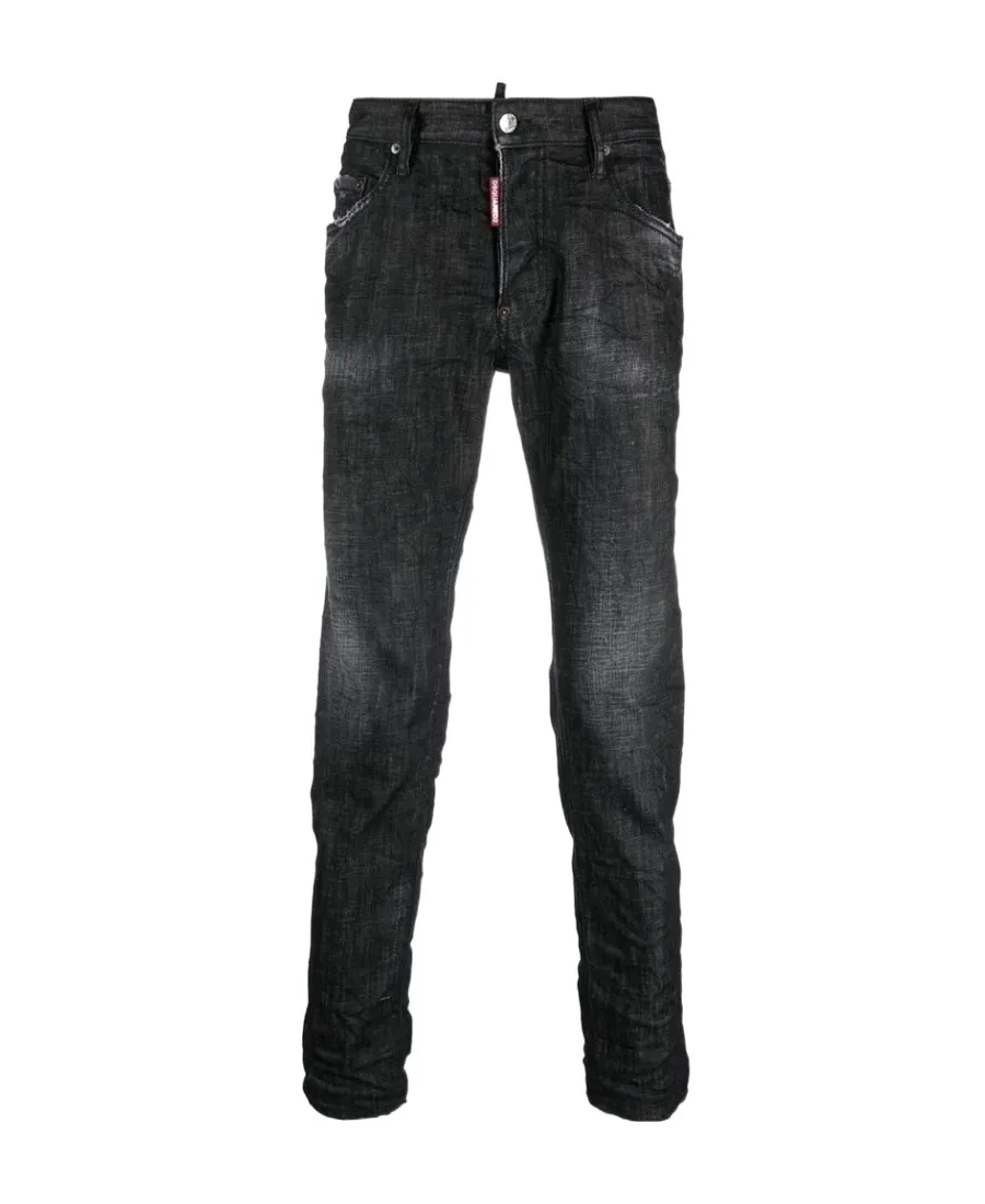 Dsquared2 Logo Patch Distressed Skinny Jeans