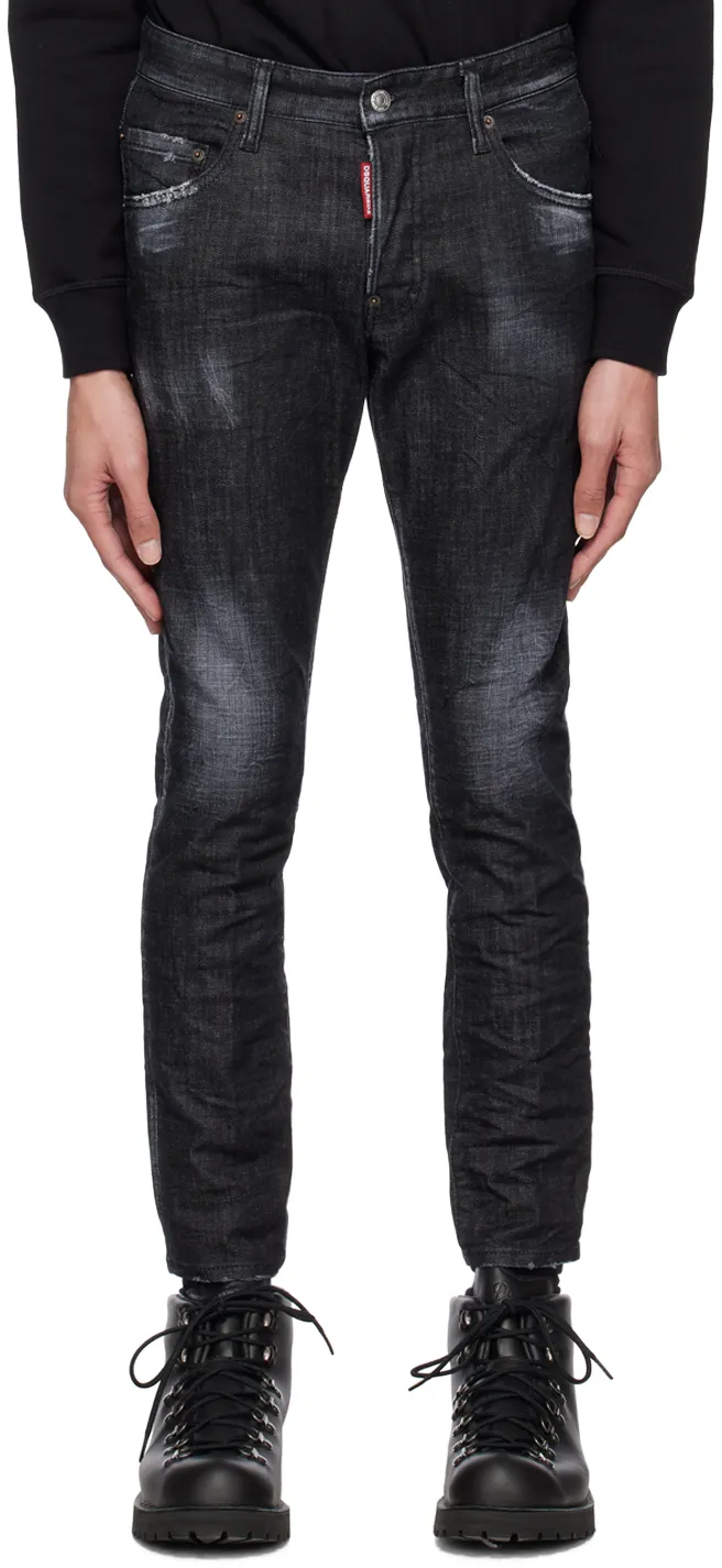 Dsquared2 Logo Patch Distressed Skinny Jeans
