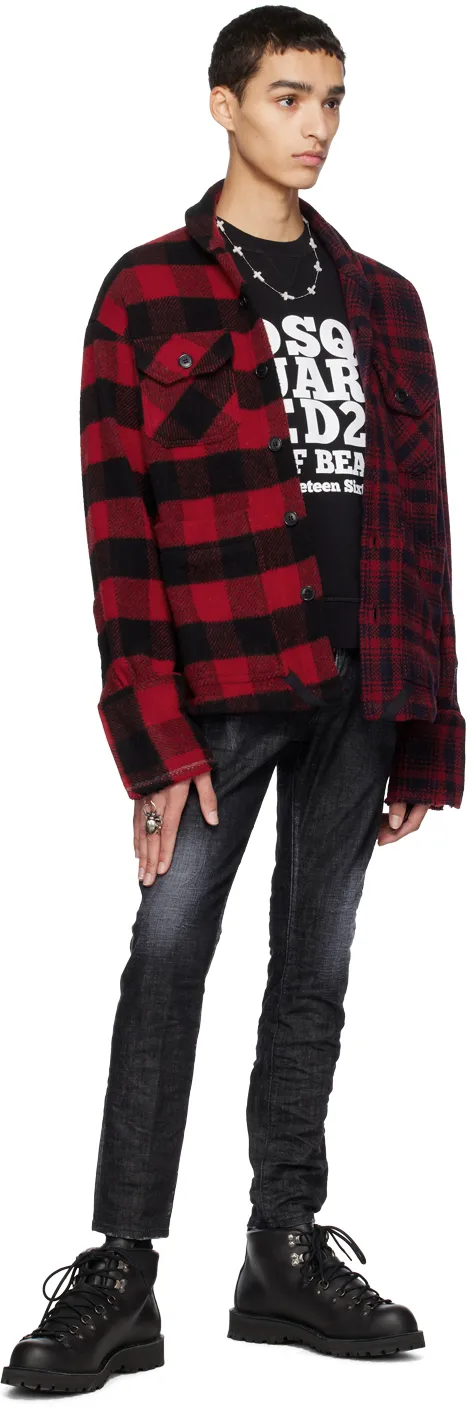 Dsquared2 Logo Patch Distressed Skinny Jeans