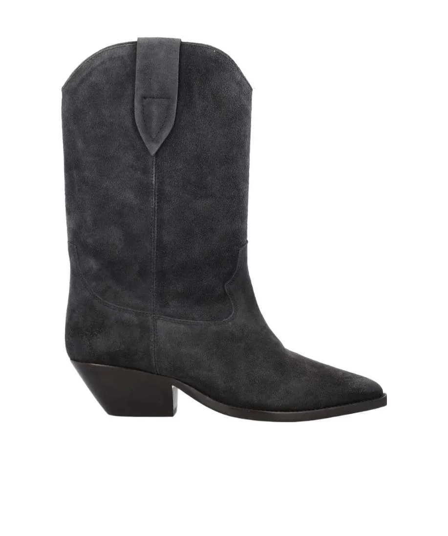 Cuban-Heeled Leather Boots