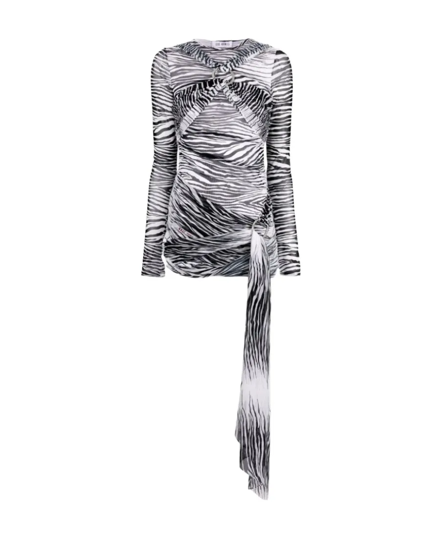 The Attico Crewneck Long-Sleeved Mini Dress