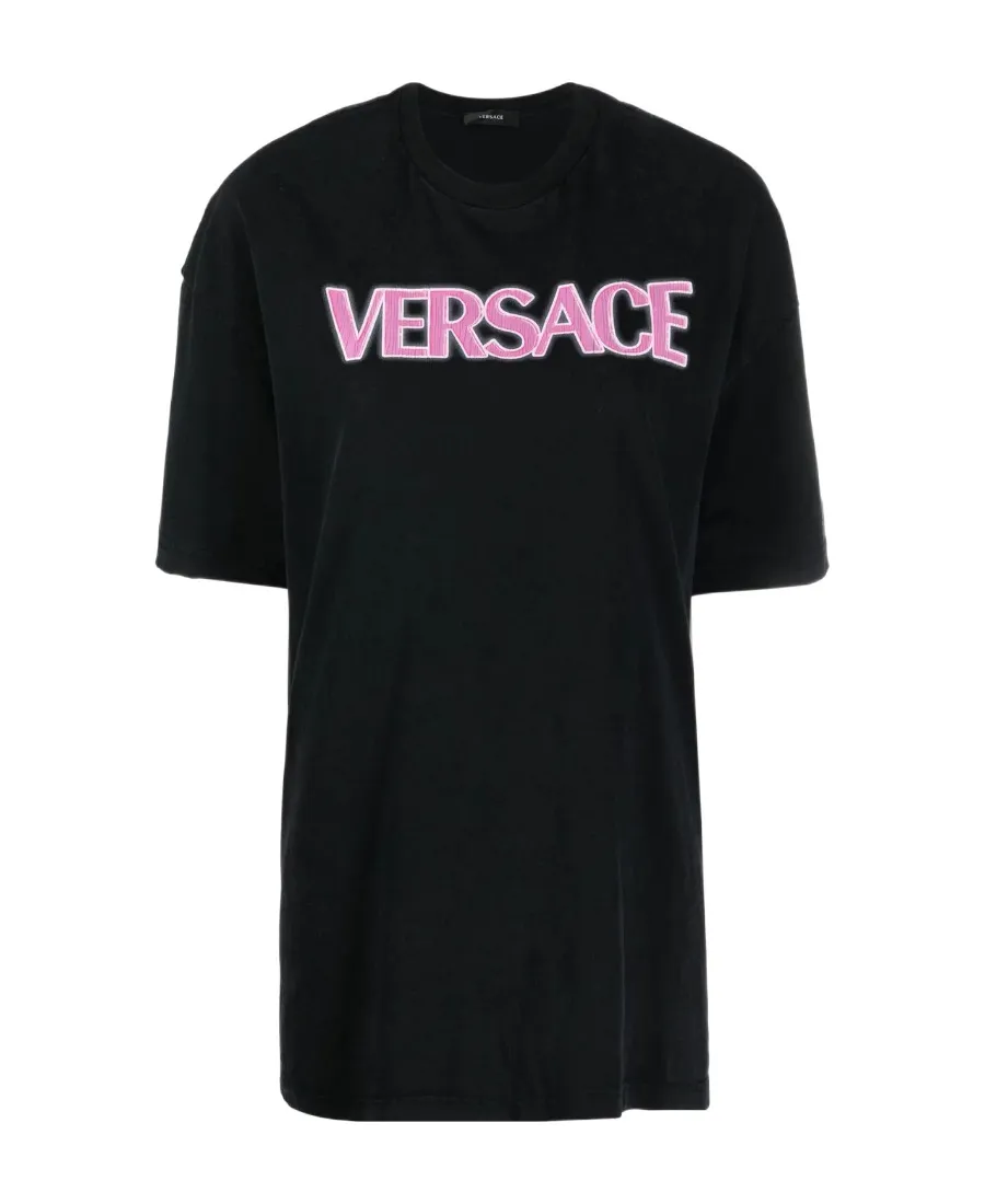 Versace Logo Printed Crewneck T-Shirt