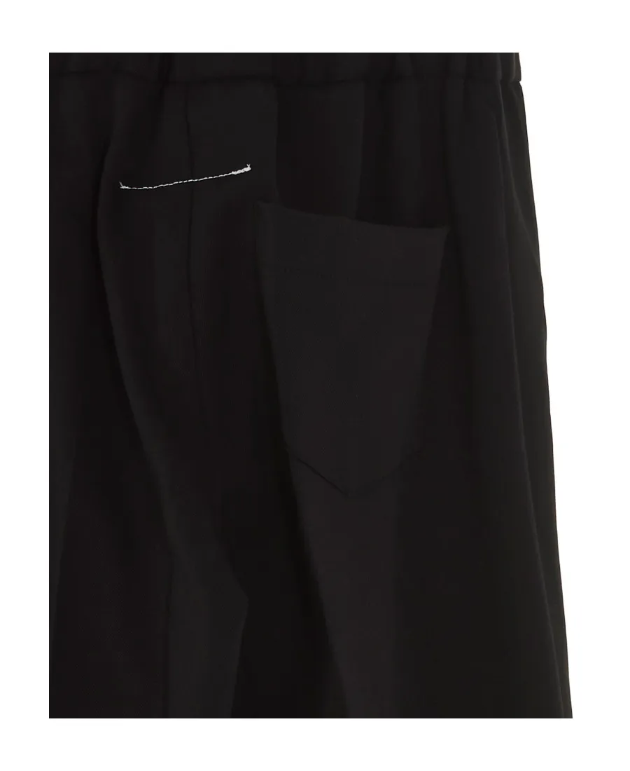 Mm6 Maison Margiela Kids Logo-Embroidered Drawstring Trousers