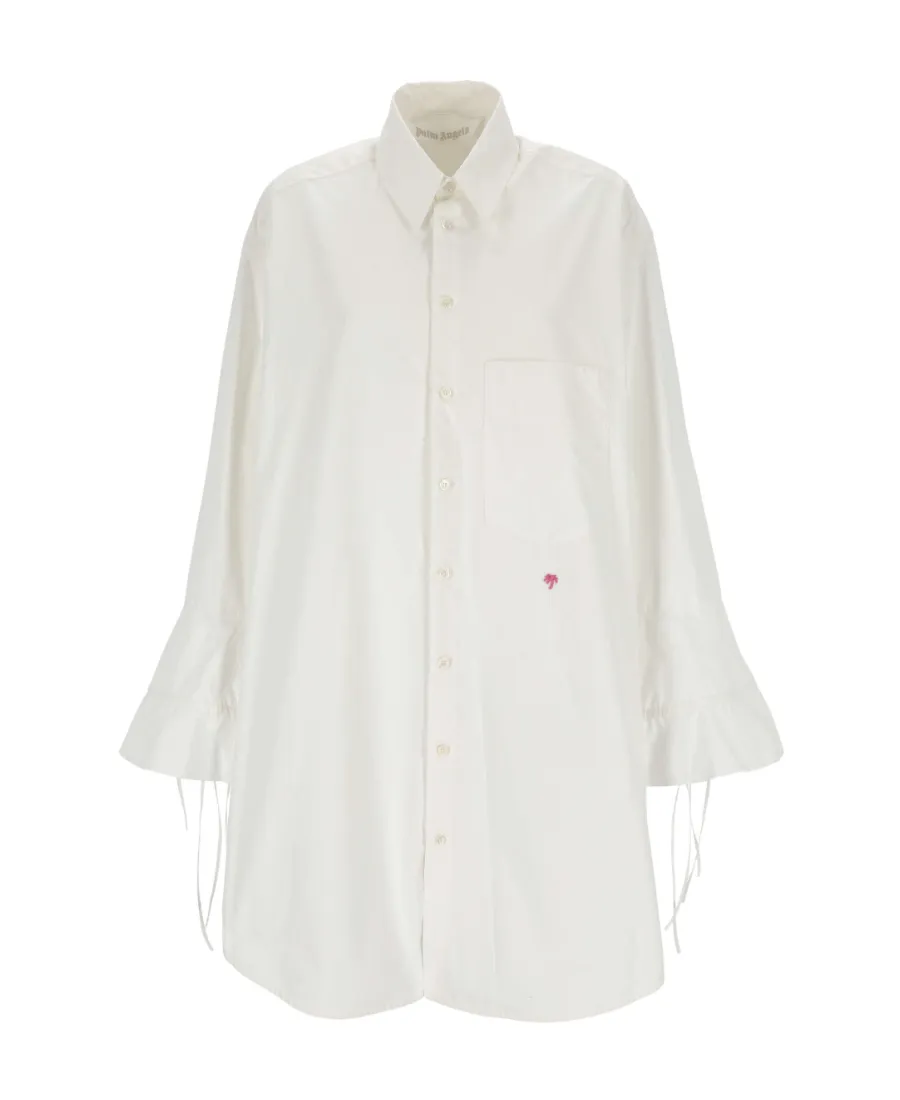 Palm Angels Flared-Sleeve Buttoned Shirt Dress