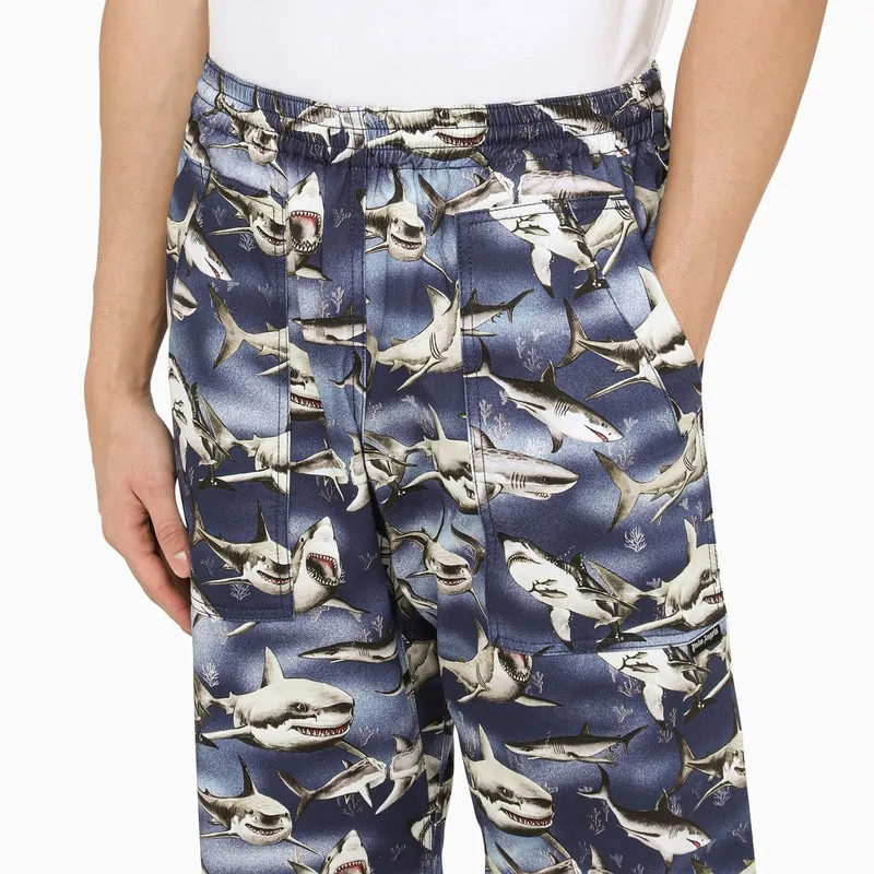 Sharks Easy Wide-Leg Trousers