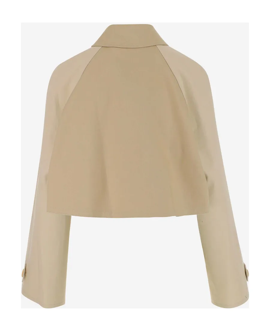 Palm Angels Palm Plaque Cropped Trench Coat