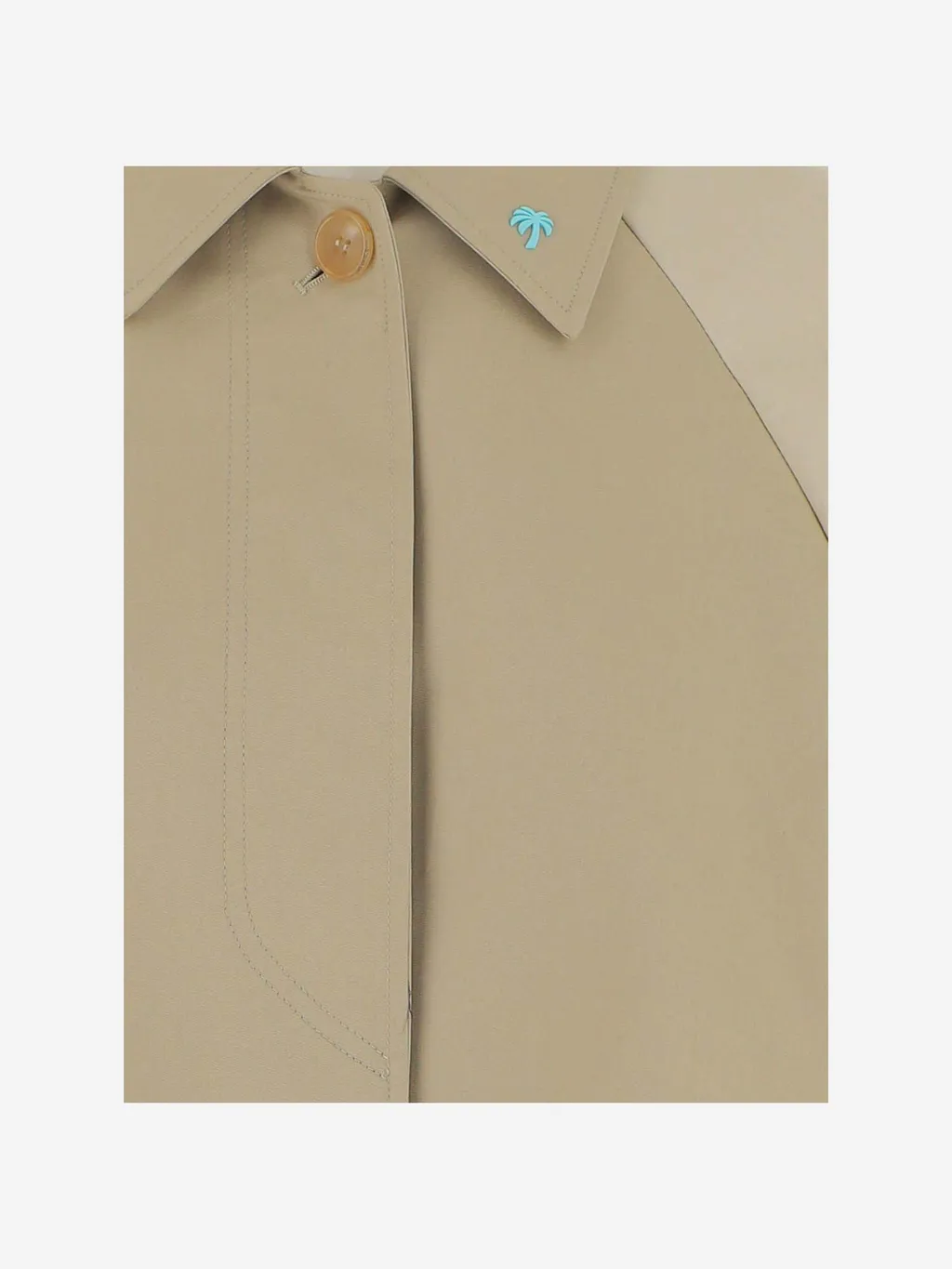 Palm Angels Palm Plaque Cropped Trench Coat