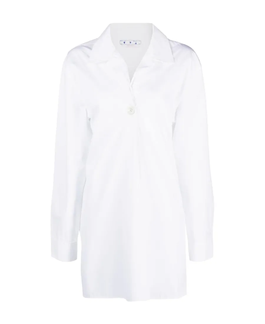 Off-White Button Detailed Long-Sleeved Shirt