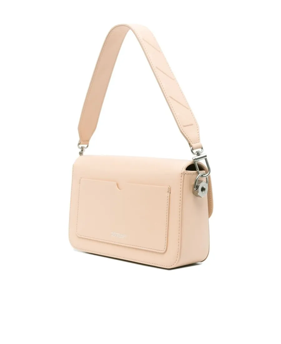Off-White Binder Clip Foldover Top Crossbody Bag