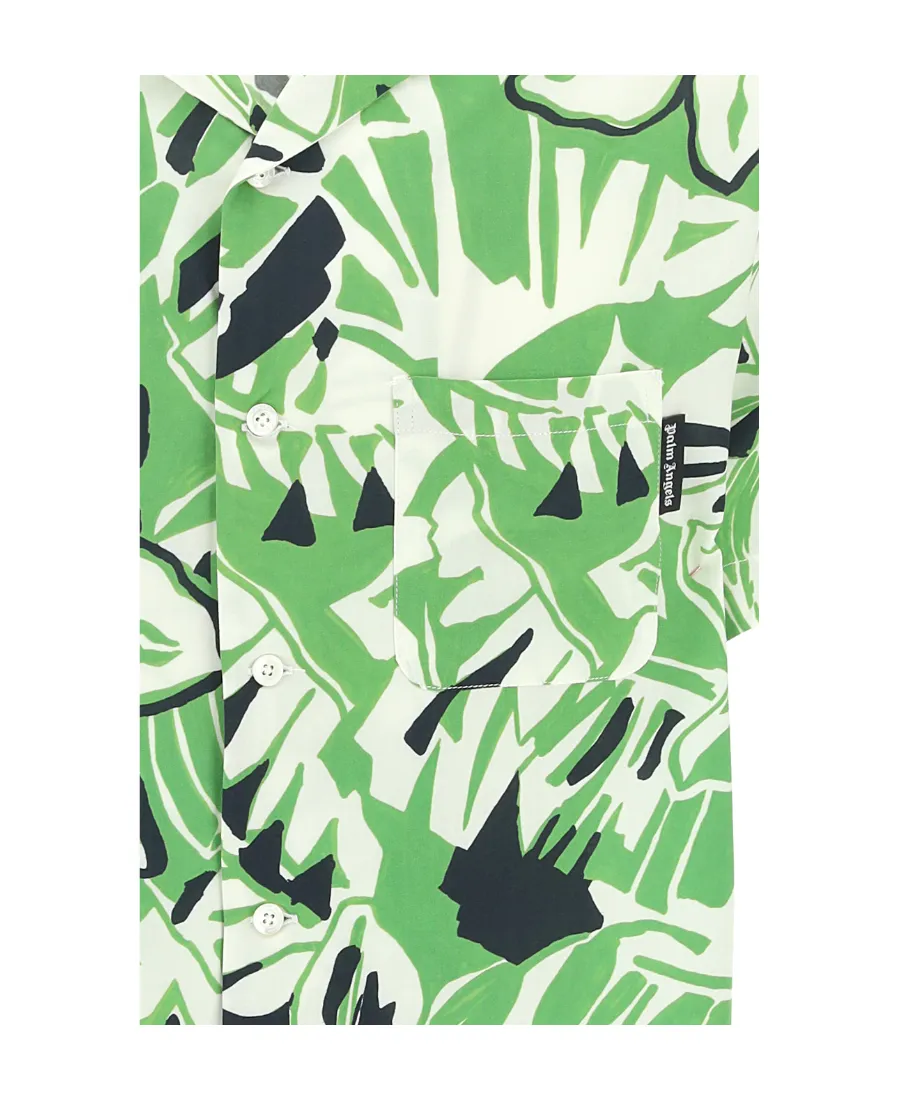 Palm Angels Macro Hibiscus Bowling Shirt