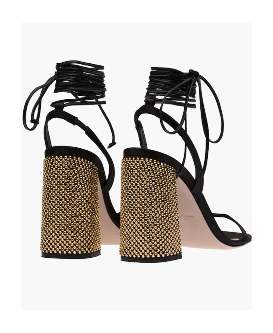 Miu Miu Ankle Tie-Fastening Embellished Sandals