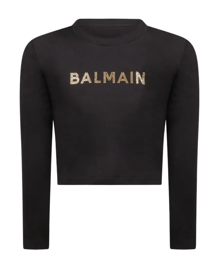Balmain Kids Stud Embellished Crewneck Sweatshirt