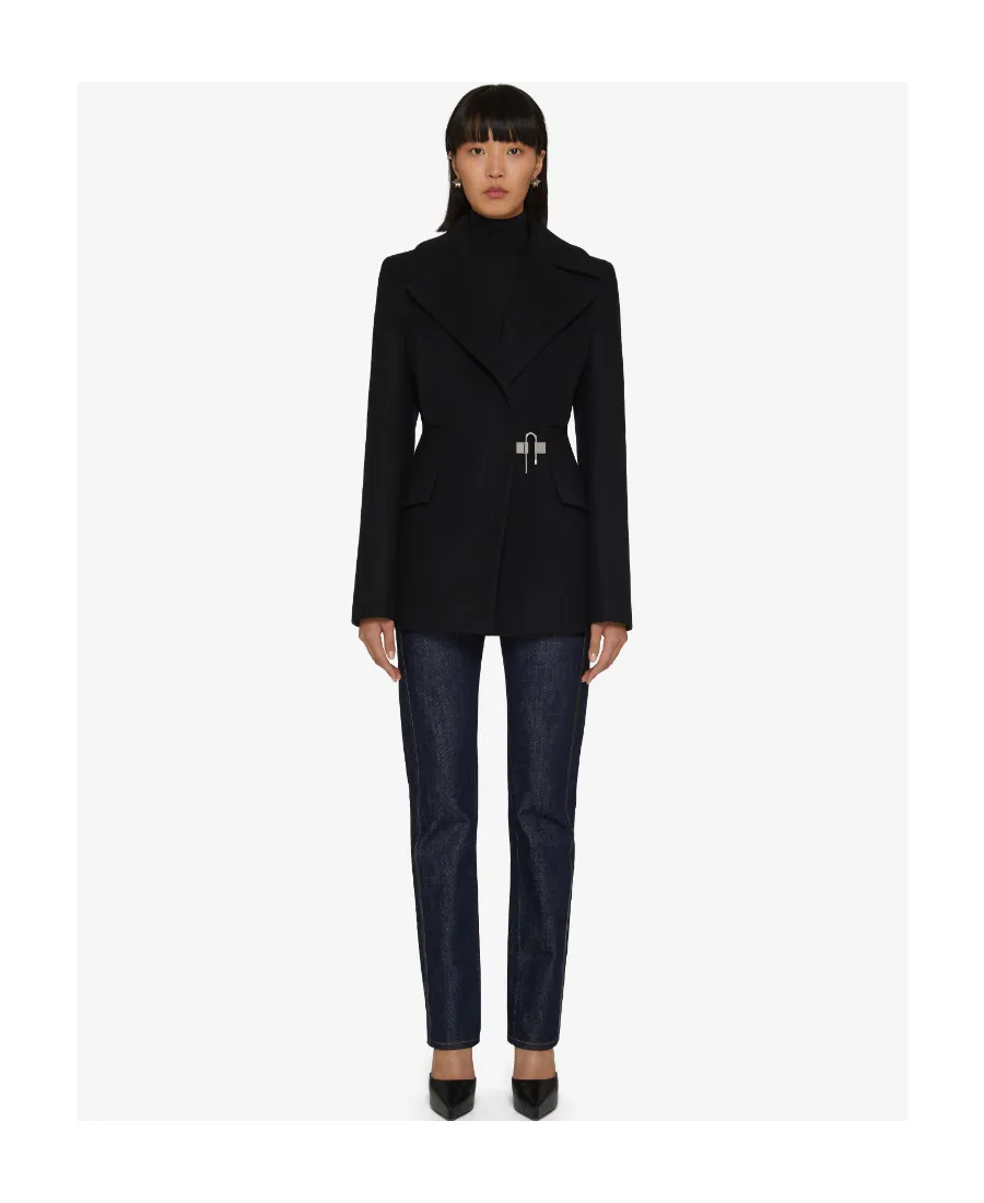 Givenchy U-Lock Buckle Quilted Peacoat