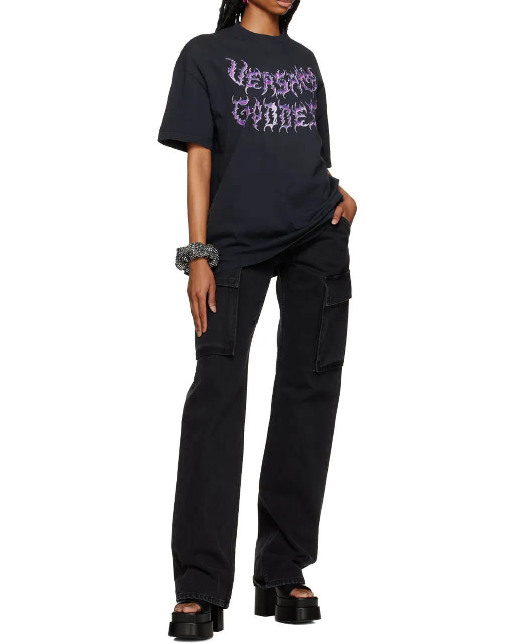 Versace Logo Printed Crewneck T-Shirt
