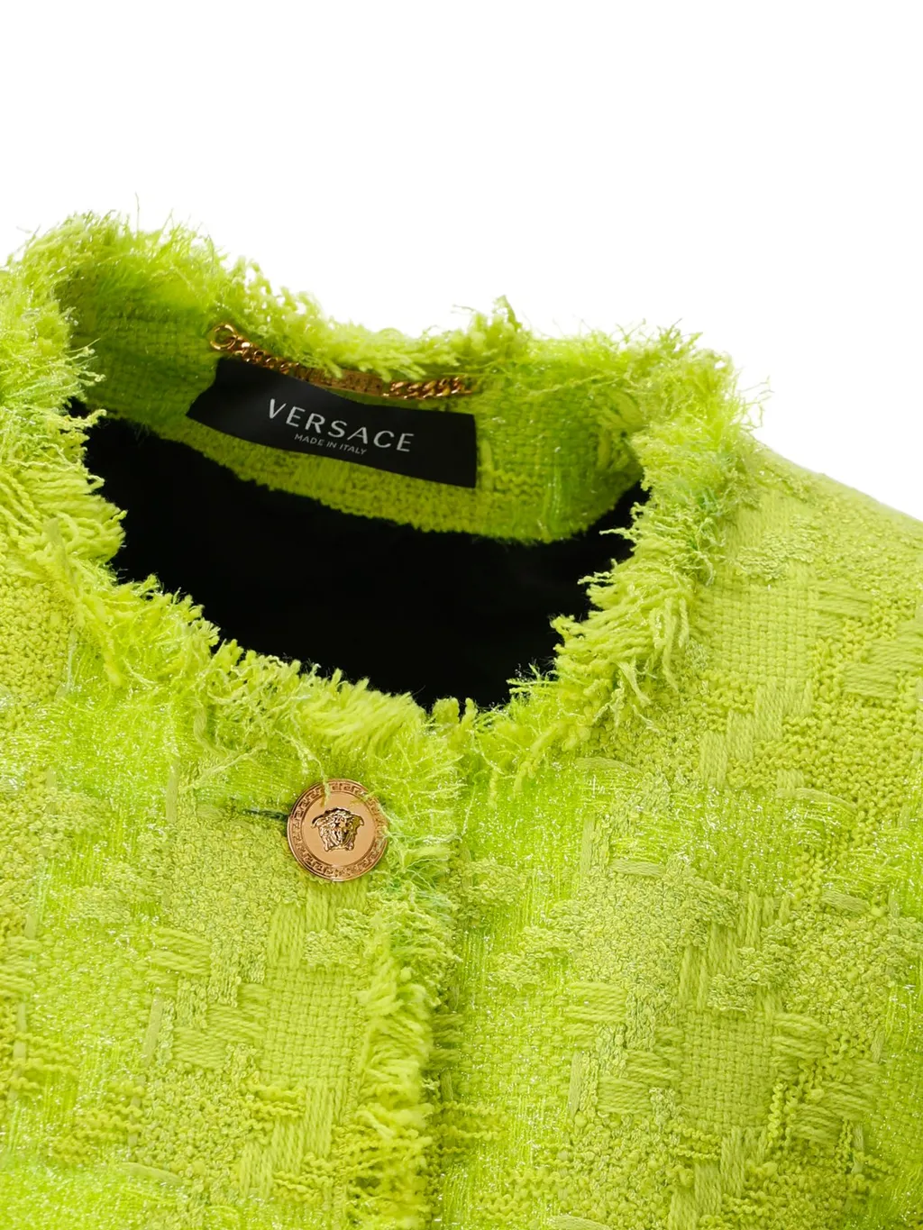 Versace Button-Up Tweed Jacket