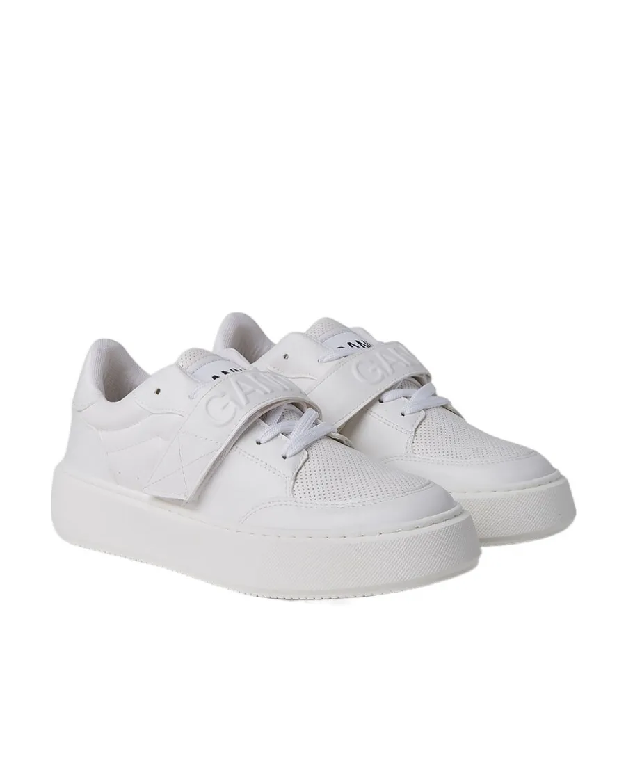 Ganni Touch-Strap Low-Top Sneakers