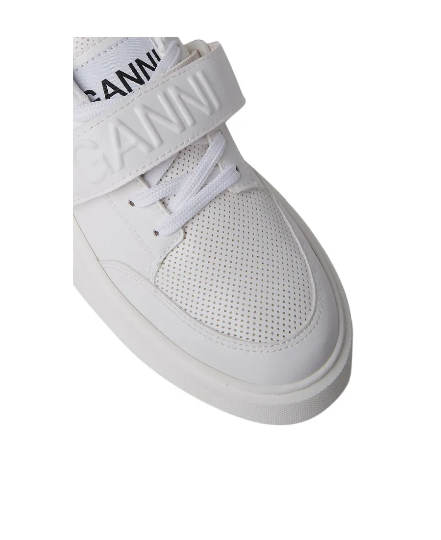 Ganni Touch-Strap Low-Top Sneakers