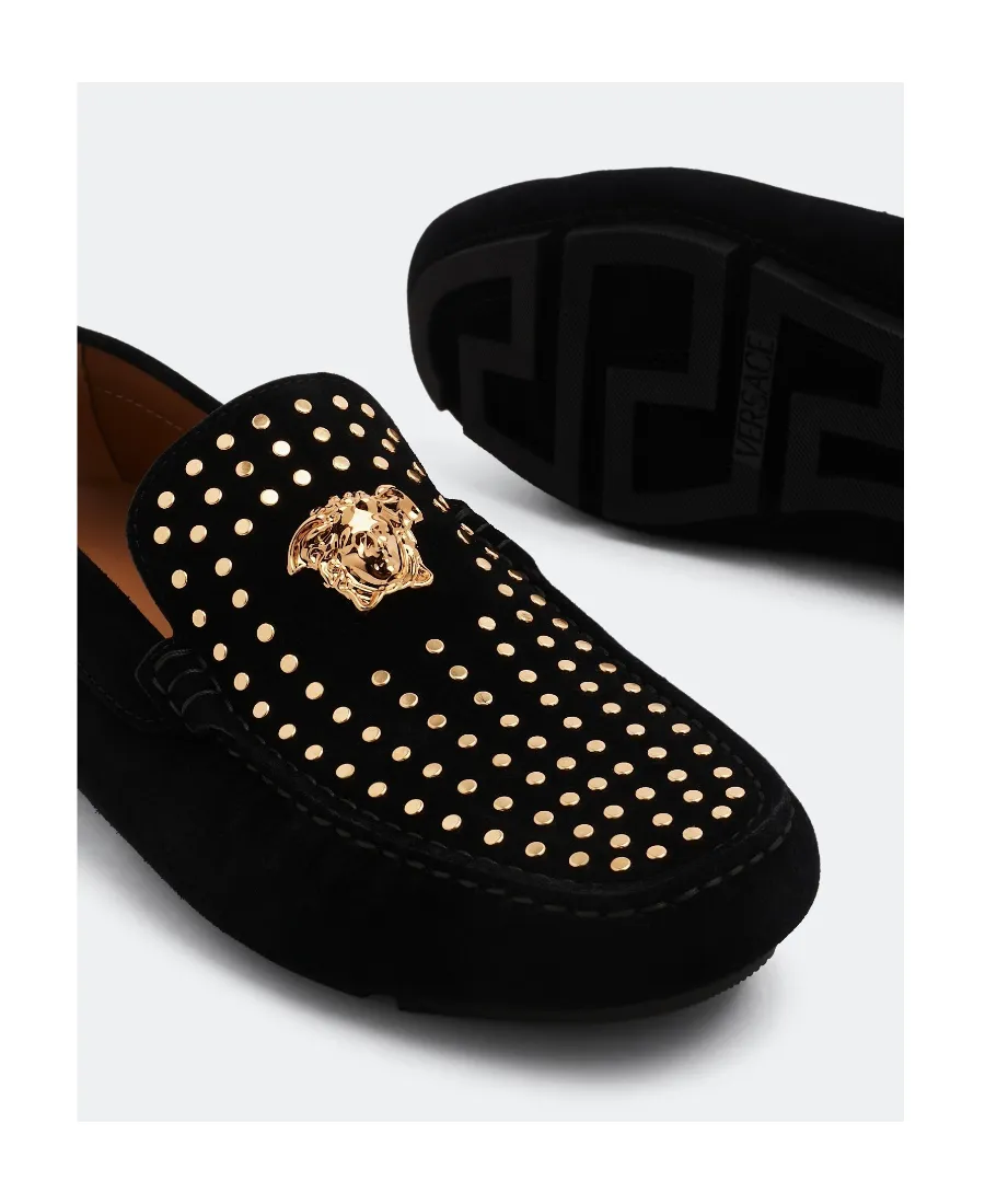 La Medusa Studded Suede Loafer