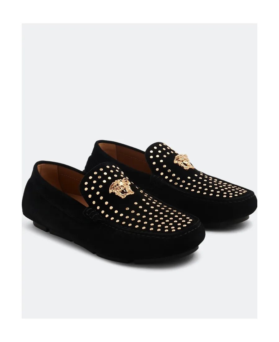 La Medusa Studded Suede Loafer