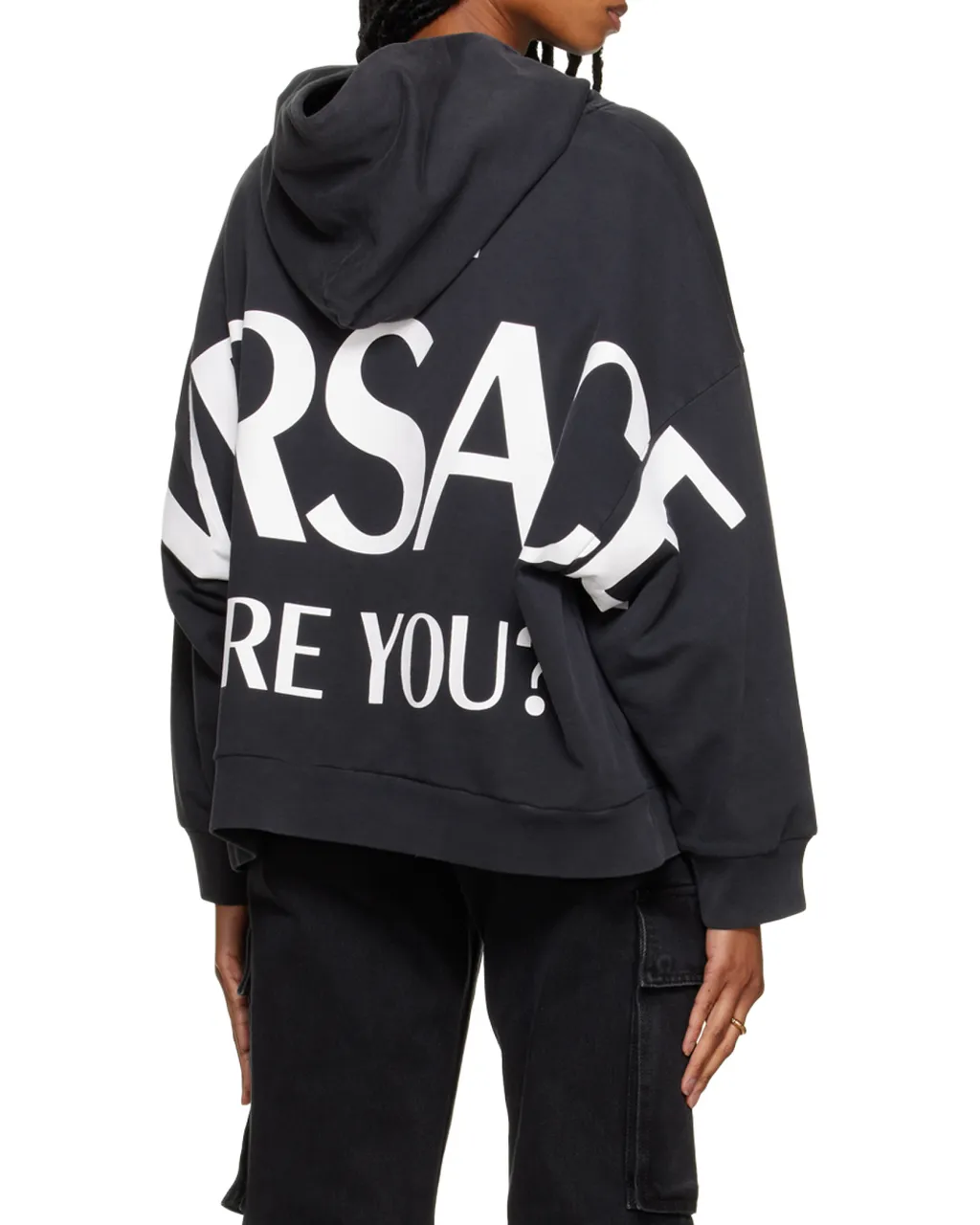 Versace Logo Printed Long Sleeved Hoodie