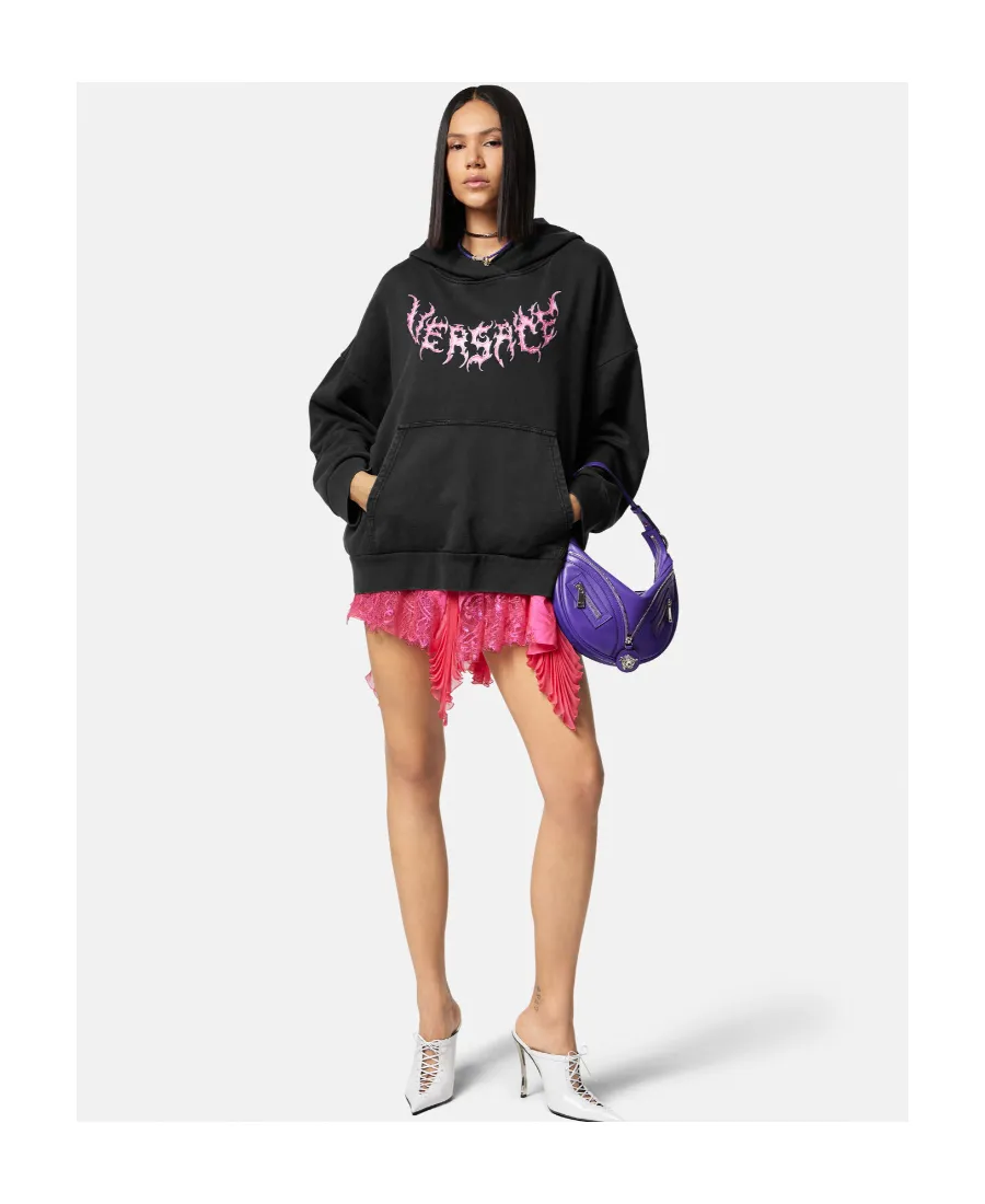 Versace Logo Printed Long Sleeved Hoodie