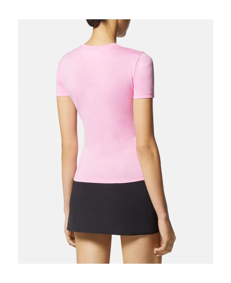 Versace Logo Embellished Crewneck T-Shirt