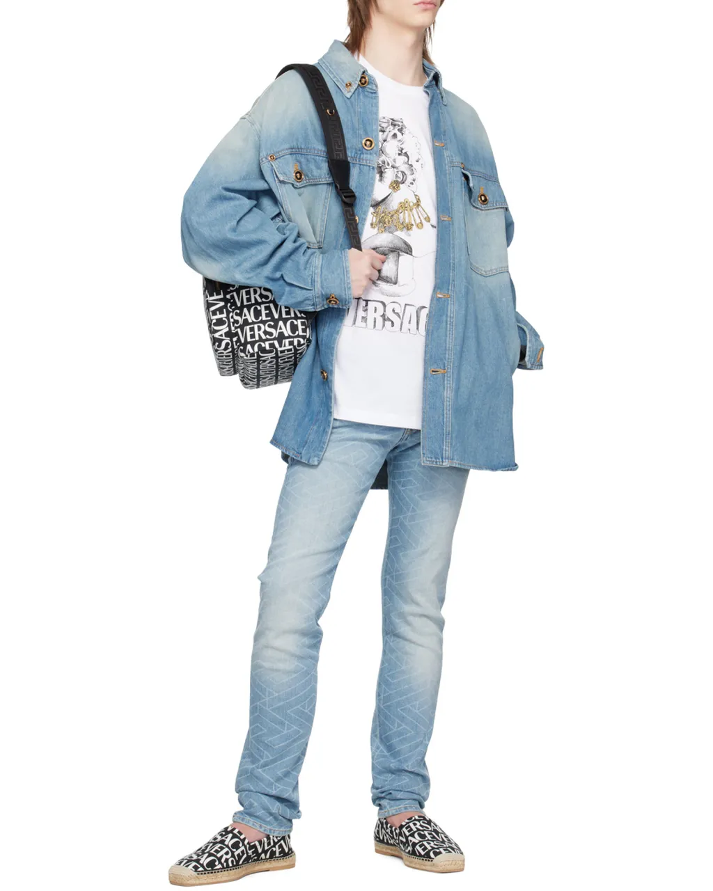 Versace Graphic Printed Crewneck T-Shirt