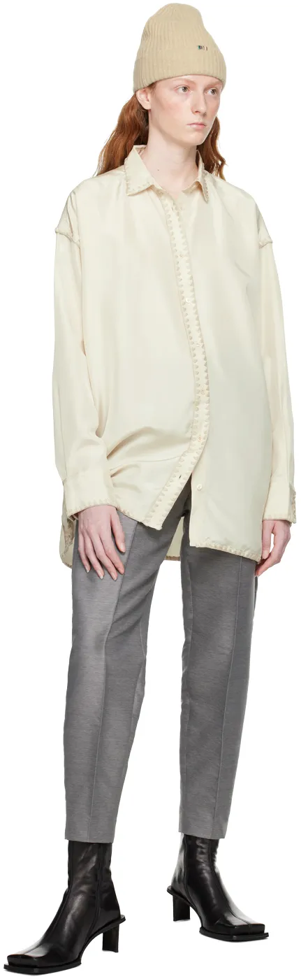 Cropped Pintuck Trousers