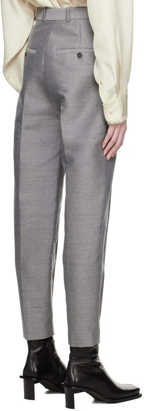 Cropped Pintuck Trousers
