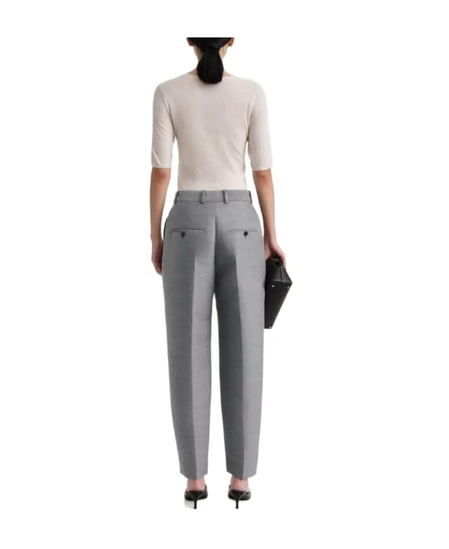 Cropped Pintuck Trousers