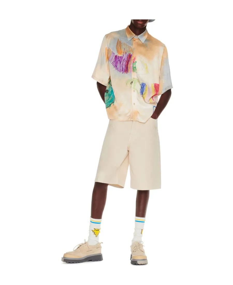 Off-White Logo Embroidered Button Detailed Shorts