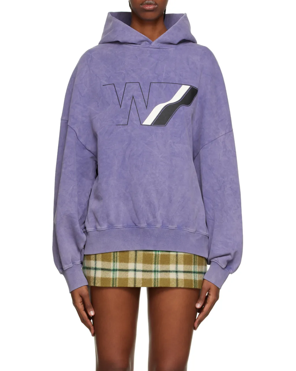 Logo Print Bleached-Effect Hoodie